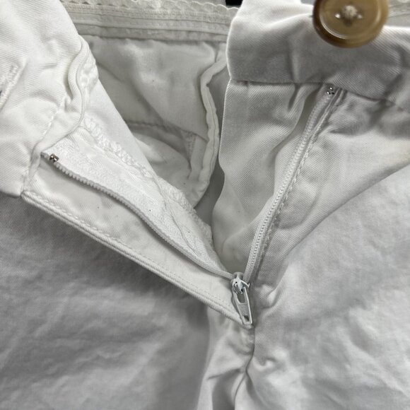 Lands End Womens Shorts 2‎ White Chino Low-Rise Zip Front Pockets - Picture 3 of 11